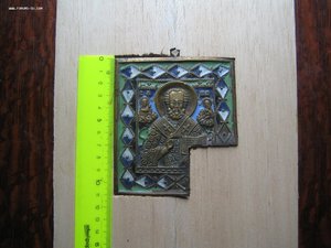 Никола Чудотворец 5 цв. врезка в бальзу.