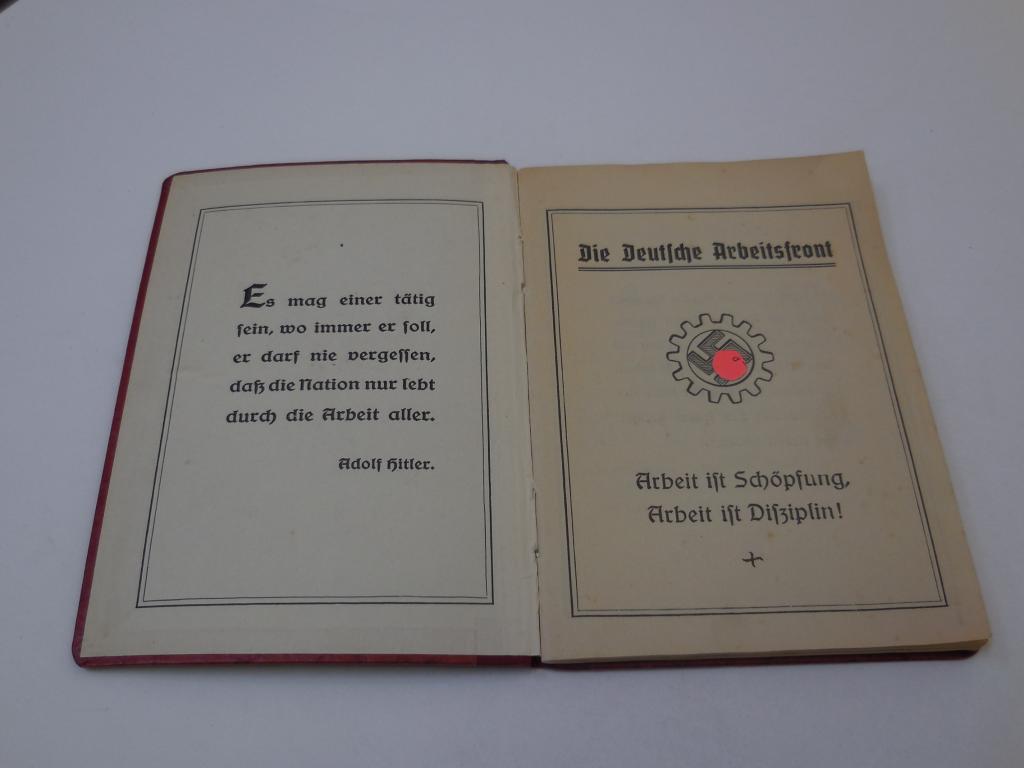 Членский билет ДАФ трудовой фронт 2 рейх.