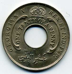 Западная Африка 1936г 1\10 пенни 2шт разных королей
