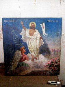Большая Икона "Воскресение Христово" 19 век
