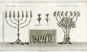 семисвечник Менора Иудаизм Евреи Иудеи гравюра 1836