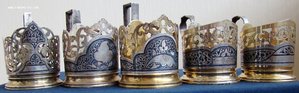 Подстаканники 5шт. серебро 875