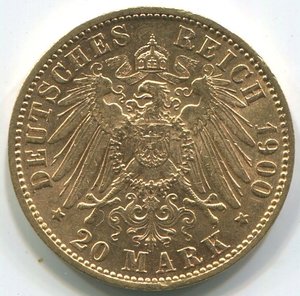 20 марок Бавария 1900г. ЗОЛОТО.