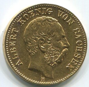 20 марок Саксония 1876г. ЗОЛОТО.