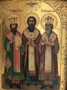 Икона Святители Василий Великий, Григорий Богослов и Иоанн З