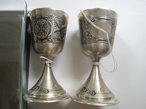 Серебряные рюмки " Волк " и "Рысь" Северная Чернь