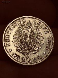 20 марок 1883 год AU