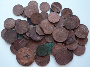 Медные монеты (72 штуки)