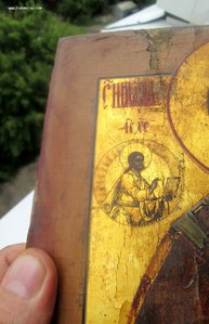 Икона "Николай Чудотворец" Сусальное золото. Гуслицы