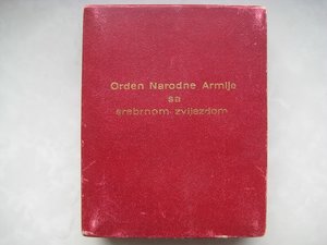 орден югославской,народной армии,3 ст.,серебро,род.коробка