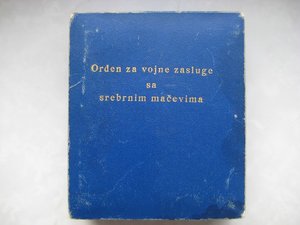 орден югославской,народной армии,3 ст.,серебро,род.коробка