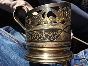 Подстаканник серебро 875, СССР, Кубачи