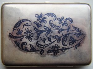 Портсигар серебро 875 в коробке.