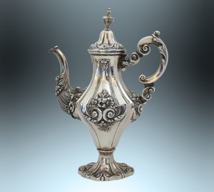 Набор для кофе в стиле Art Nouveau, Португалия, серебро!