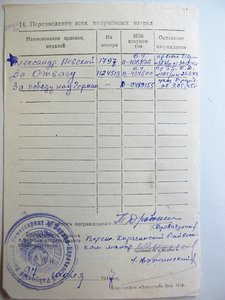 Отвага №1124513,УК,на кавалера ордена Александра Невского