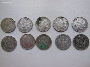 10 монет с МОНИСТО " ПОЛТИНА 1832 - 1877"