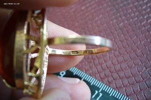 Кольцо золото 585 янтарь