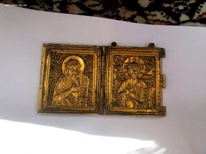 Складень"Деисус" Золочение. Сохран!!!