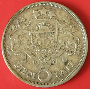 5 латов 1931 г. (Ag 835)