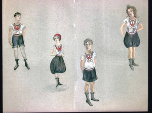 Пробные авторские эскизы спортивного общества Шевардени 1921