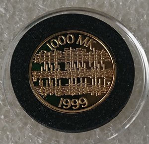 1000 марок 1999 Финляндия Сибелиус - золото 900