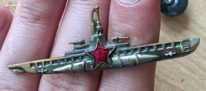 Знак командира подводной лодки. РАННИЙ ТИП!!! ФРОНТОВОЙ!!!