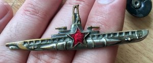 Знак командира подводной лодки. РАННИЙ ТИП!!! ФРОНТОВОЙ!!!