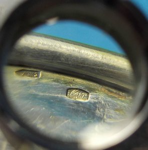 Серебряная чайная пара, в эмалях 875 пр.