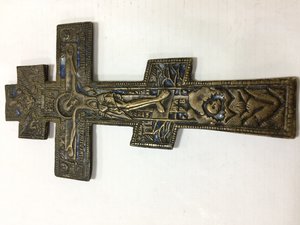 Крест (РАСПЯТИЕ) бронза/эмаль, 19х10.2 см