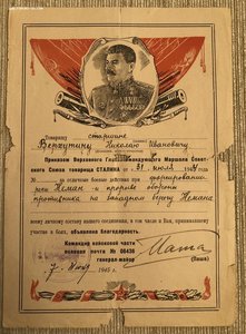 Благодарность за форсирование Немана