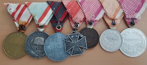 Австро-Венгрия ПМВ колодка 7 медалей