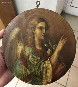 Икона Святой Архангел Гавриил. Благовещение. Круглая