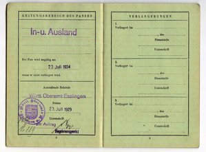 загран. паспорт deutsches reich reisepass 1929 г.