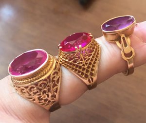 Три перстня + серьги (583-я проба)