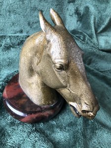 Мастер-модель "Голова лошади". Бронза. Яшма.