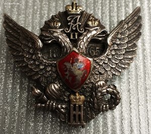 Знак Елисаветградское кавалерийское училище. Серебро.