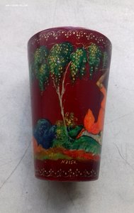 Стопка, сюжетная лаковая роспись, Палех