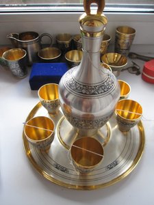 Винный прибор.Северная чернь Серебро 925 проба,ЛЮКС.