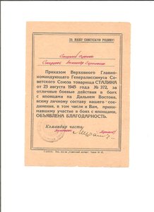 Благодарность .Старунов. №372