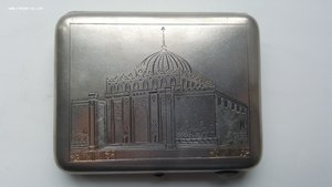 портсигар серебряный  "дворец"