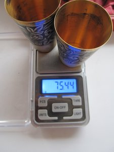 2 Стопки в футляре ,Северная чернь 1964 год,Серебро 875,ЛЮКС