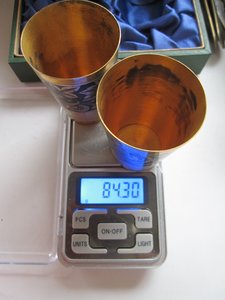 Две стопки в футляре,Северная чернь 64 год,Серебро 875,ЛЮКС