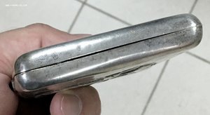 Серебряный агитационный портсигар. 1920-е годы.