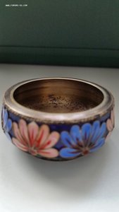 Солонка, серебро, эмали