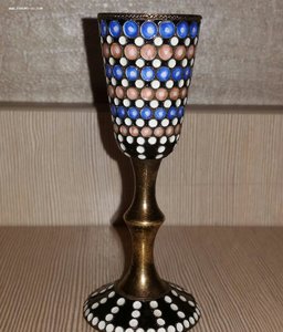 Рюмка сепеьряная с эмалями