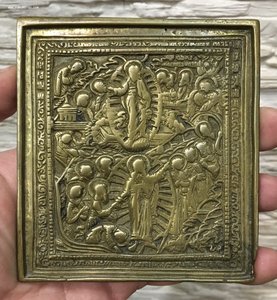 Икона плакетка Воскресение Христово. Сошествие во Ад.