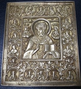 Икона Николай Чудотворец 19 век