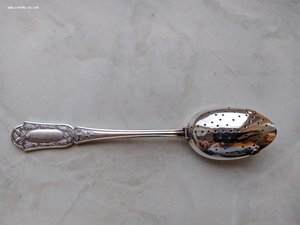 Серебряная ложка-ситечко, 875 проба, 1965 год