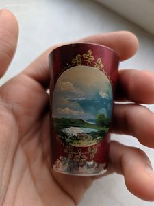 Стопка с позолотой, эмаль, серебро, 875 СССР