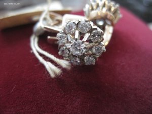 Золотые серьги с бриллиантами 583пр.